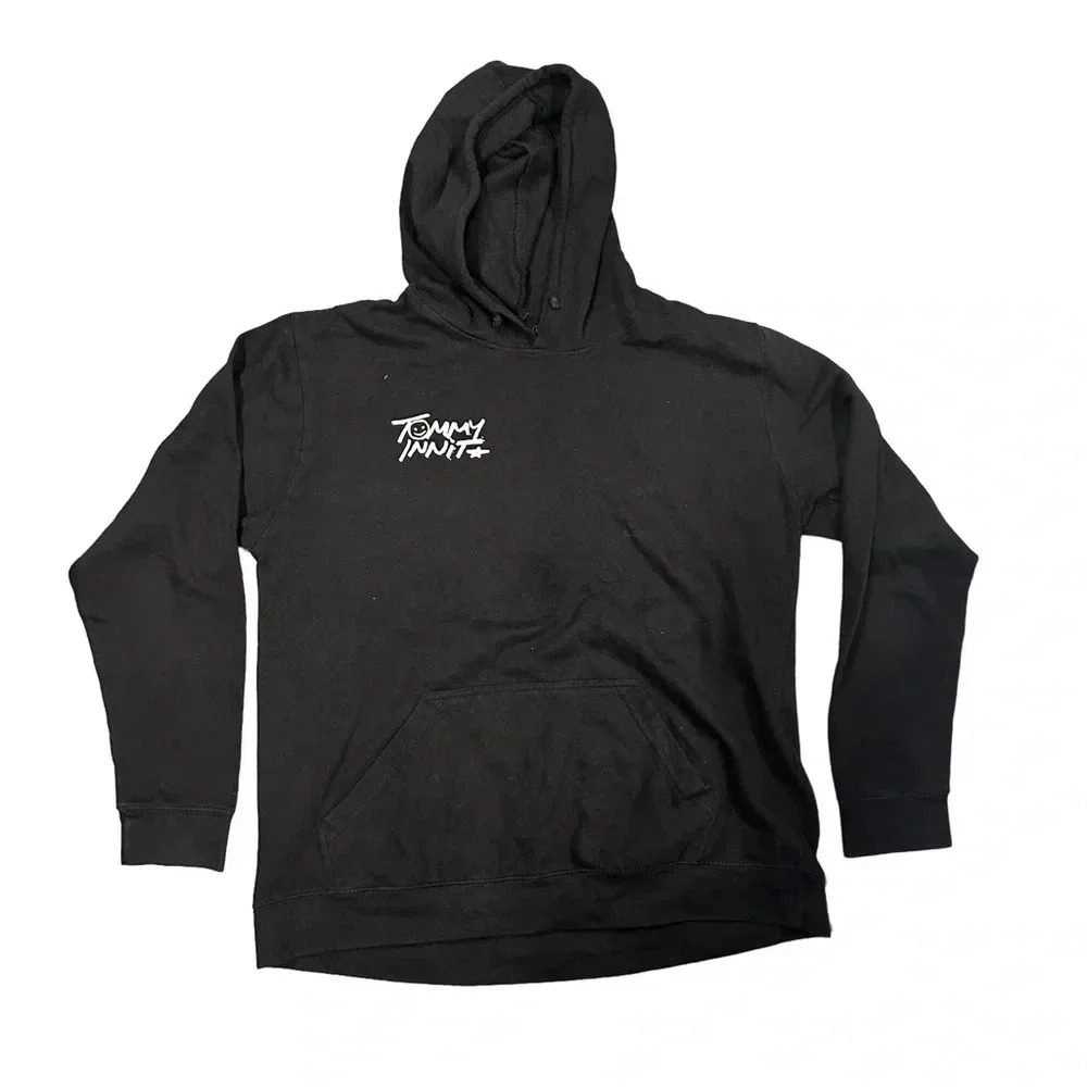 TOMMY INNIT Black Pullover‎ Hoodie No Tag Small/Medium Preowned